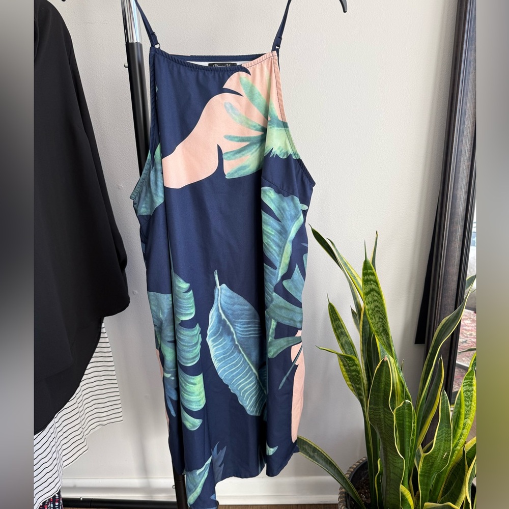 Tropical Leaf Print Dress